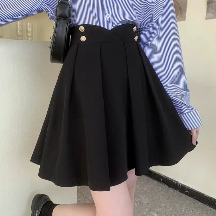 Plus Size Pink Black Gray A-line Umbrella Short Skirt – Sugarplum Store