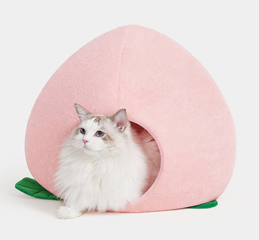 Cute Pink Peach Cat Dog Pets House Bed