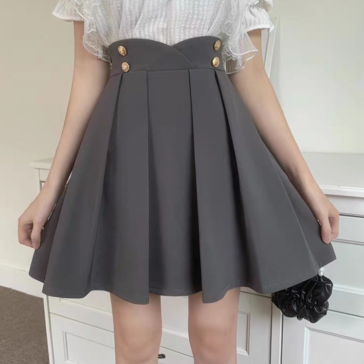 Plus Size Pink Black Gray A-line Umbrella Short Skirt – Sugarplum Store
