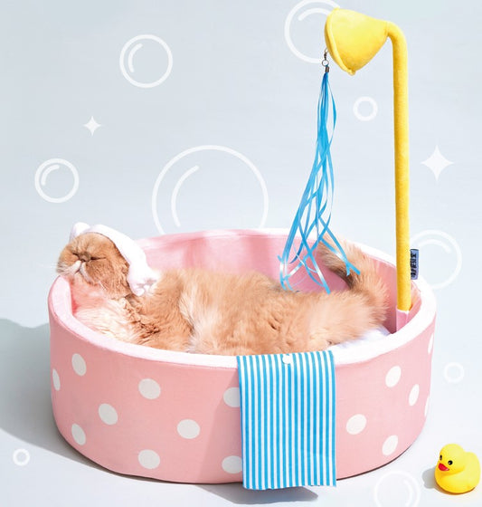 Cute Pink Bathtub Shower Cats Dogs Pets Beds House Nests