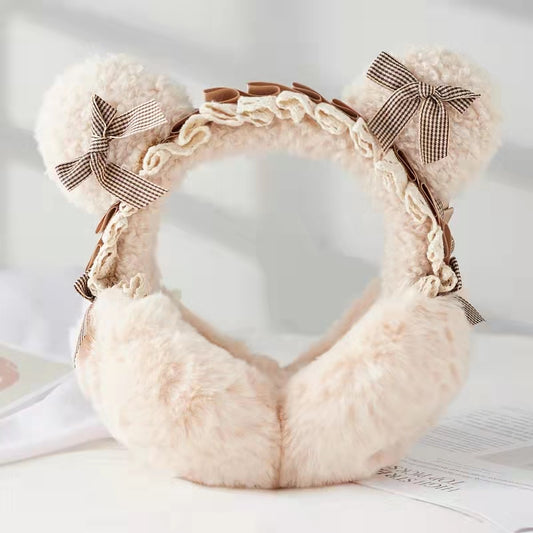 Teddy Bear Ears Plush Thick Warm Winter Protection Earmuffs