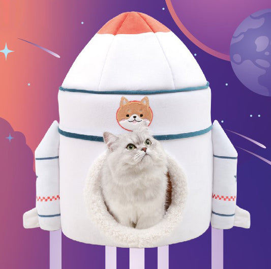 UFO Space Rocket Launcher Sci Fi Cats Dogs Pets Beds House