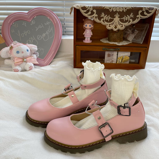 Sweet Japanese Style Heart-shaped High Heels Shoes