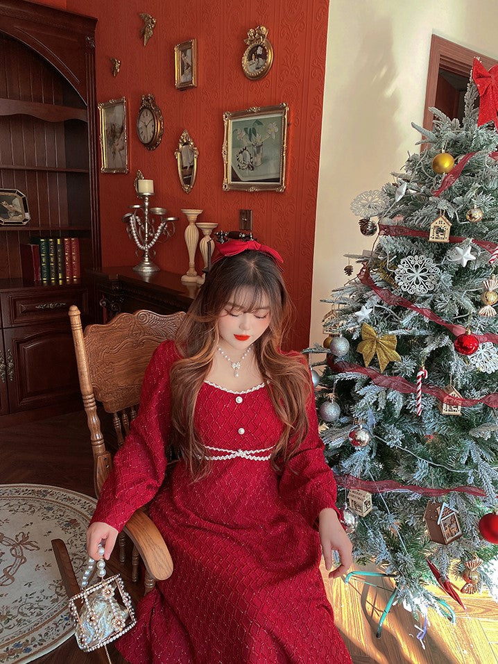 Plus Size Xmas Christmas Holiday Festive Long Red Dress Plus Size Xmas Christmas Holiday Festive Long Red Dress