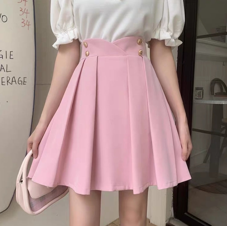 Plus Size Pink Black Gray A-line Umbrella Short Skirt – Sugarplum Store