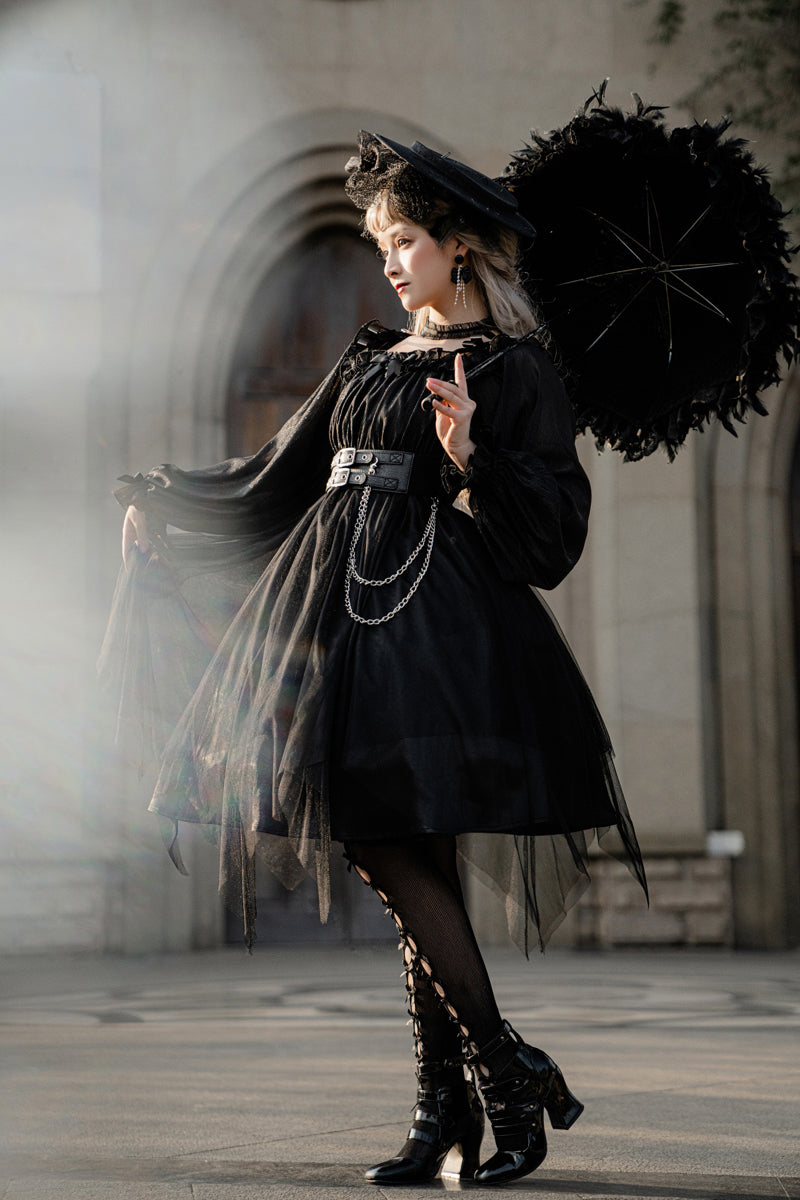 Gothic Dark Witch Off Shoulder Strap Black Red Long Sleeve Dress Sugarplum Store Gothic Dark Witch Off Shoulder Strap Black Red Long Sleeve Dress Sugarplum Store