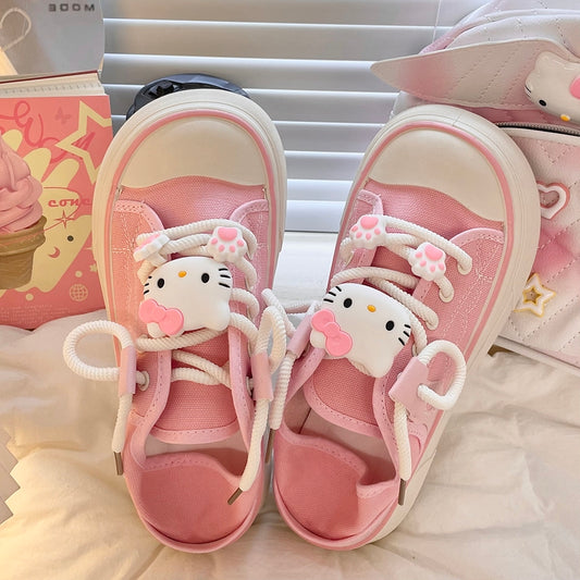 Japanese Kitty Pink Summer Street College Girl Women Cute Soles Trendy Shoes